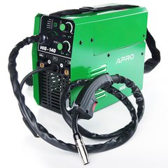 Зварювальний напівавтомат інверторний APRO MIG-140 ел. 4 мм 20-140 А 0.8-1 мм 1кг 3+2.5+2 м (894562)