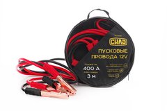 Пусковые провода 400А, 12V, Ø 9мм, 3м (кабель пусковой, прикуриватель аккумулятора) СИЛА (900306)