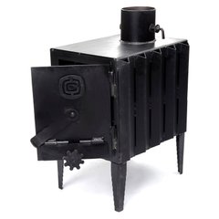 Печка-буржуйка с радиатором 4кВт, 350х250х460мм СИЛА (960014)