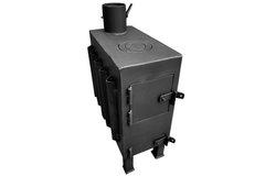 Печка-буржуйка с радиатором и варочной поверхностью на дровах 3кВт, 450х230х600мм СИЛА (960012)